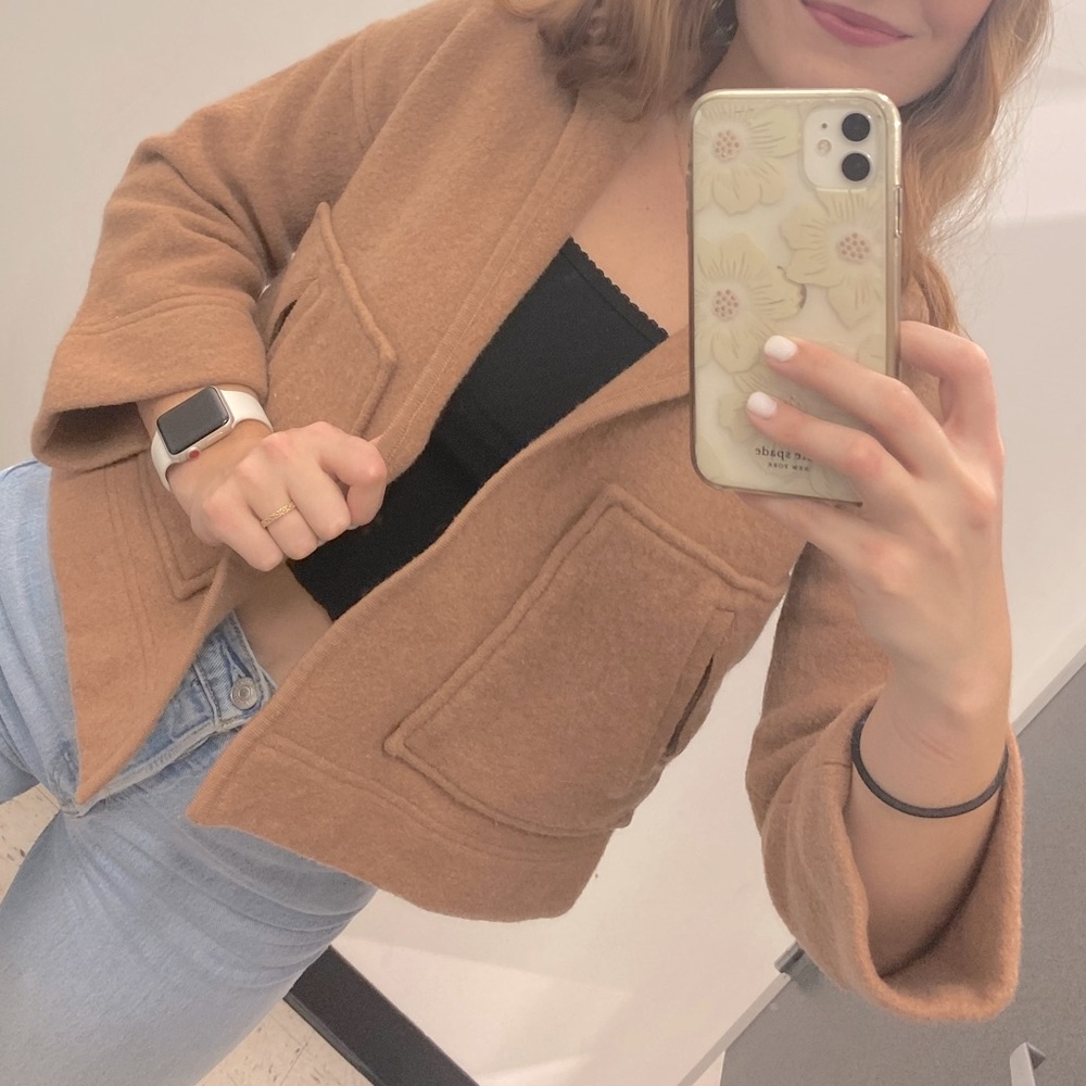 Madewell Tan Wool Cropped Jacket